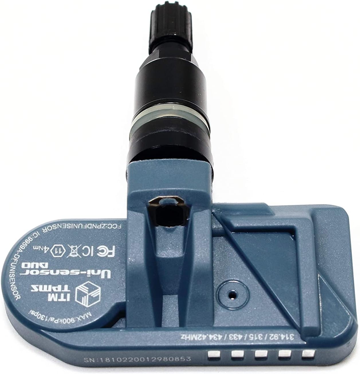 Set of 4 ITM 08017D TPMS 433mhz Tire Pressure Sensors for BMW Mini Replaces 36236781847 36236798726 E60 E90 E92 w/Black Aluminum Valve Stems Aftermarket Replacement (NA, Gloss Black, 4)