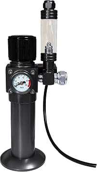 Tylee CO2 Regulator for Aquarium with 12DC Solenoid Valve and Bubble Counter for CGA320 CO2 Tank W21.8 Cylinder Compatible Pressure Adjustable, Deep Gray