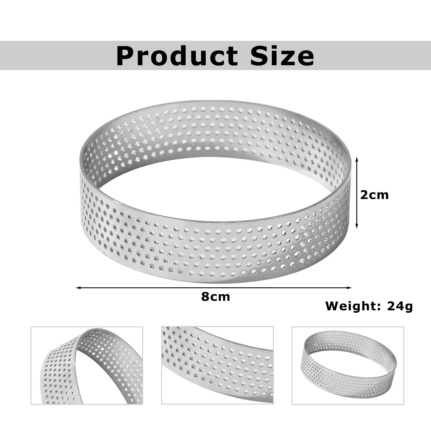 GBACHOOSE 15 Moldes Para Tartas De 8 Cm – Silicona Perforada Antiadherente Para Hornear