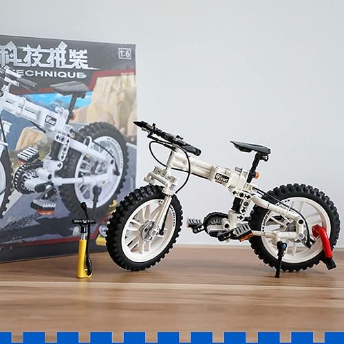Miniatura 8 de Bloques de construcción de bicicleta, juego de construcción de modelo de bicicleta plegable, escala 16, kit de construcción de bicicleta de montaña