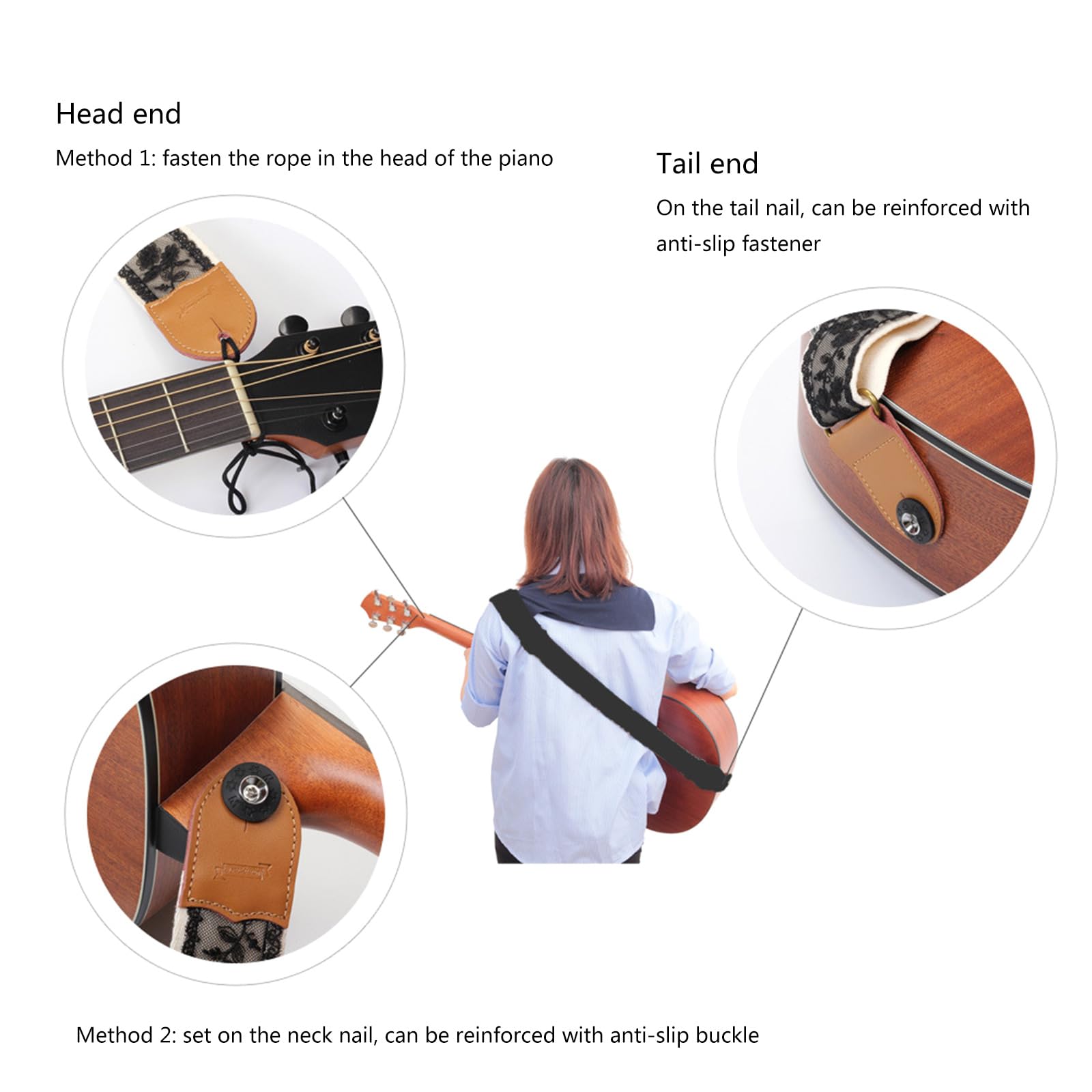 2 Cinghie Per Borsa O Chitarra - Tracolla Regolabile In Tela - Nero - Per Borse, Strumenti, Valigie