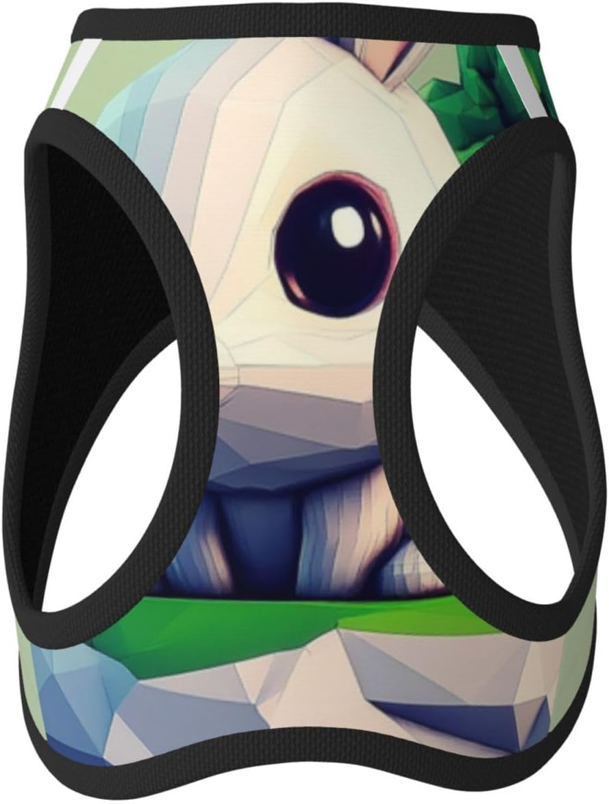 Cute Anthropomorphic Rabbit Pet Vest Small Size Dog Harness and Leash Set for Training, Reflective & Adjustable Without Accessories Medium