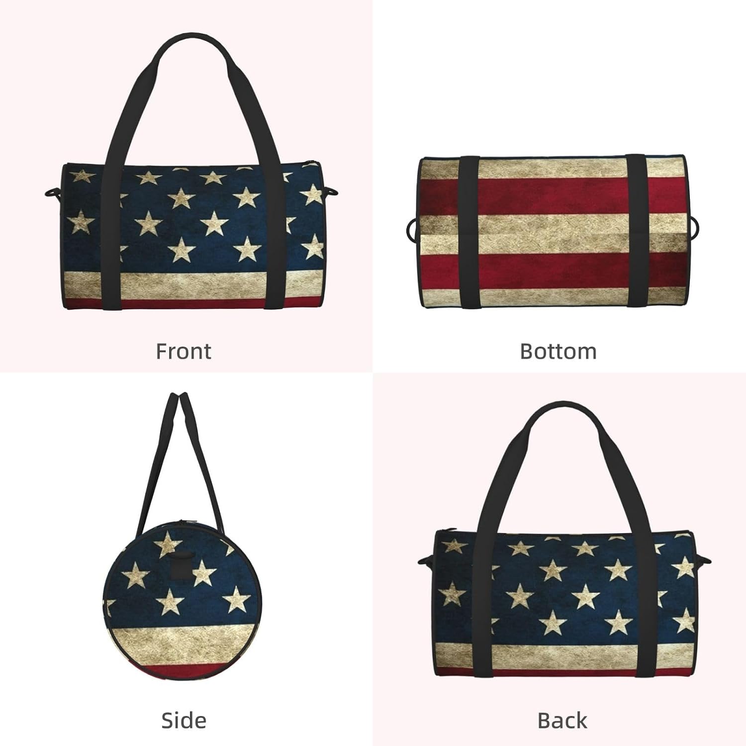 American Flag Print Sports Tote Bag Lightweight Water-Resistant Gym Backpack Travel Supplies