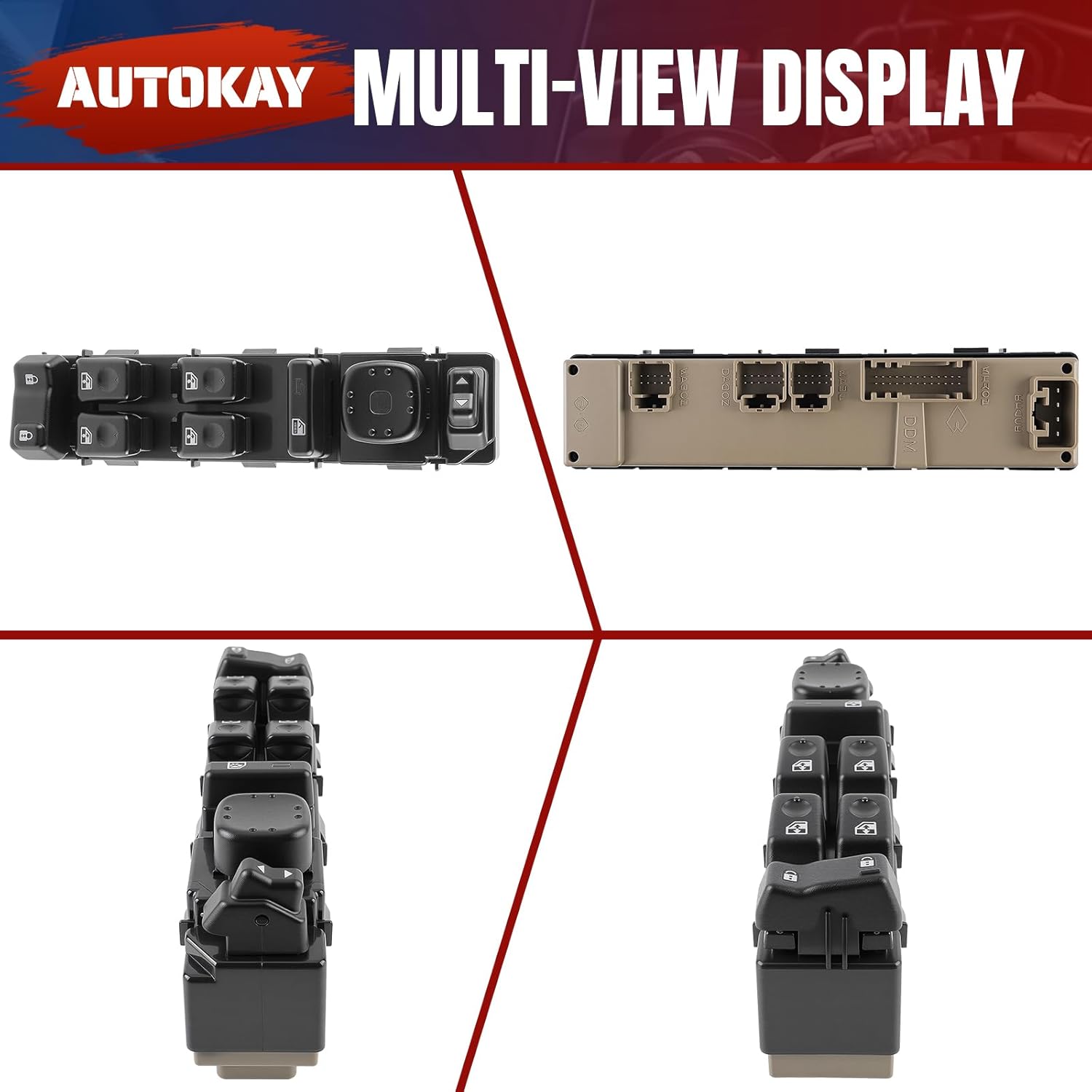 AUTOKAY 15883320 920-020 Front Driver Left Side Power Window Switch for Chevy Cadillac GMC 2003-2007