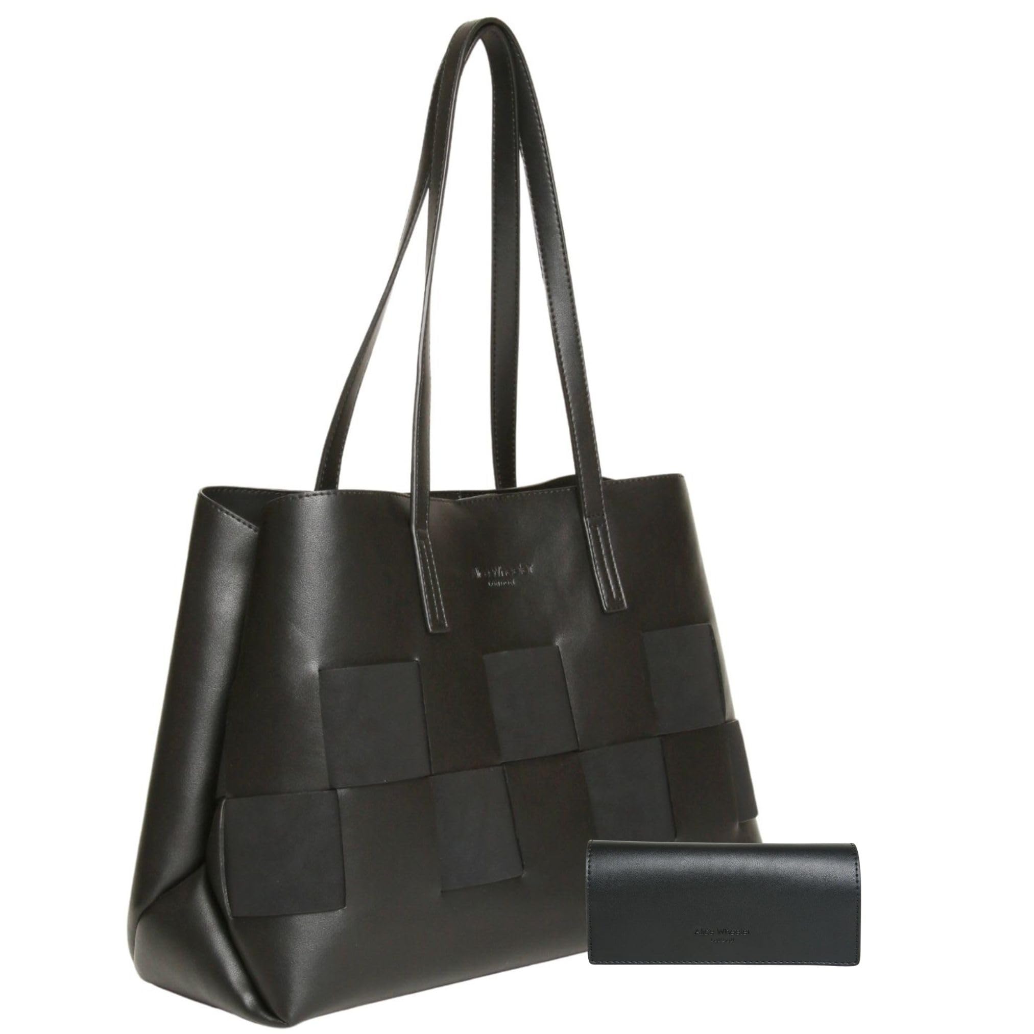 Alice Wheeler Milan Tragetasche & Brillenetui Rom Geschenkset - Veganes Leder Gittertasche & Magnetverschluss Brillenetui - Cellophan verpackt mit Band & Geschenkanhänger - Farbauswahl
