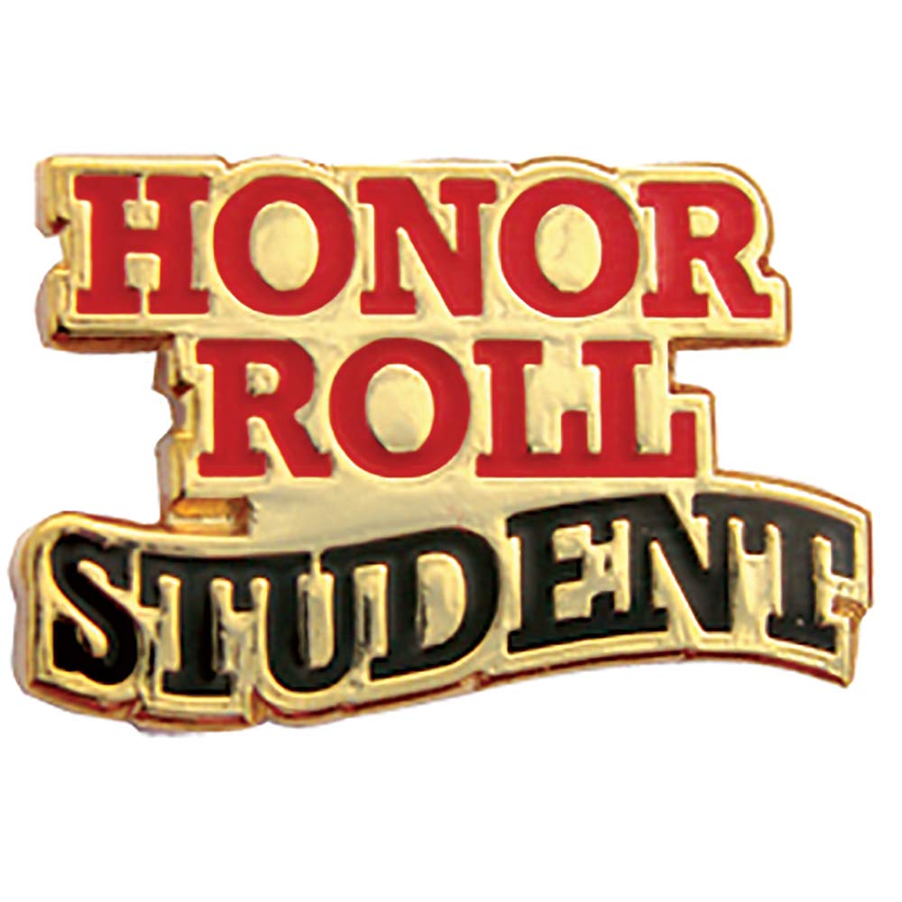Jones School Supply - Set of 100 Honor Roll Student Lapel Pins - Red & Black Honor Roll Student - Academic Award Lapel Pin