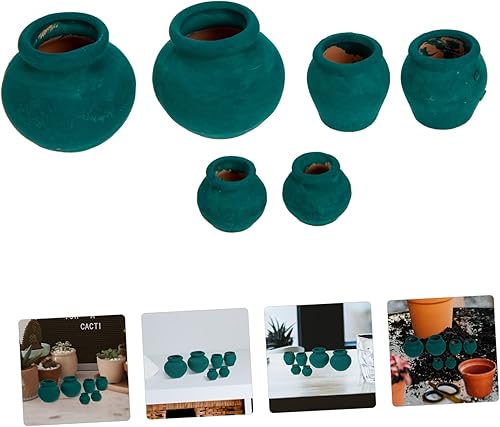 Miniatura 2 de Yardwe 2 juegos de macetas suculentas macetas pequeñas de arcilla macetas en miniatura para decoración 6 piezas x 2