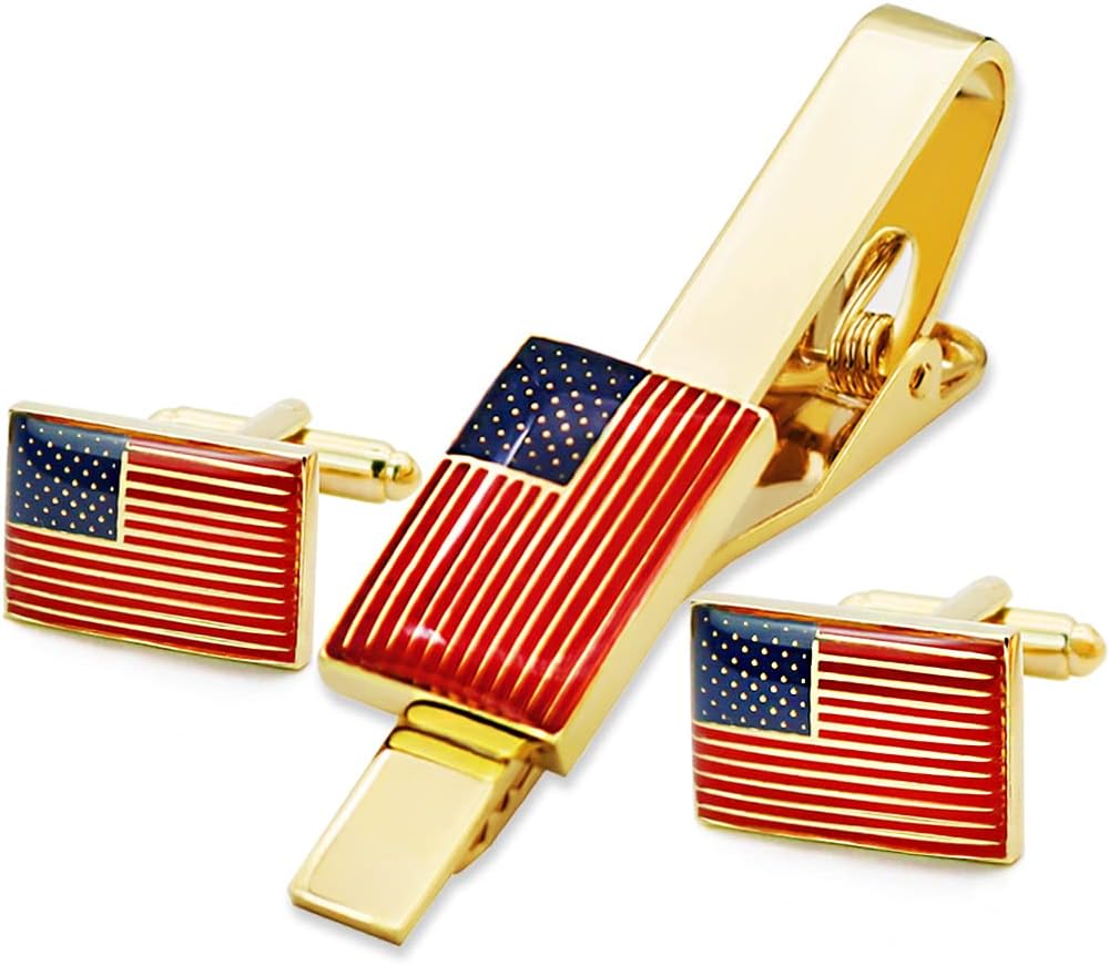 American Flag Cufflinks for Men Cuff links Mens Enamel White And Line Suitable Business Wedding And Aviator Gifts