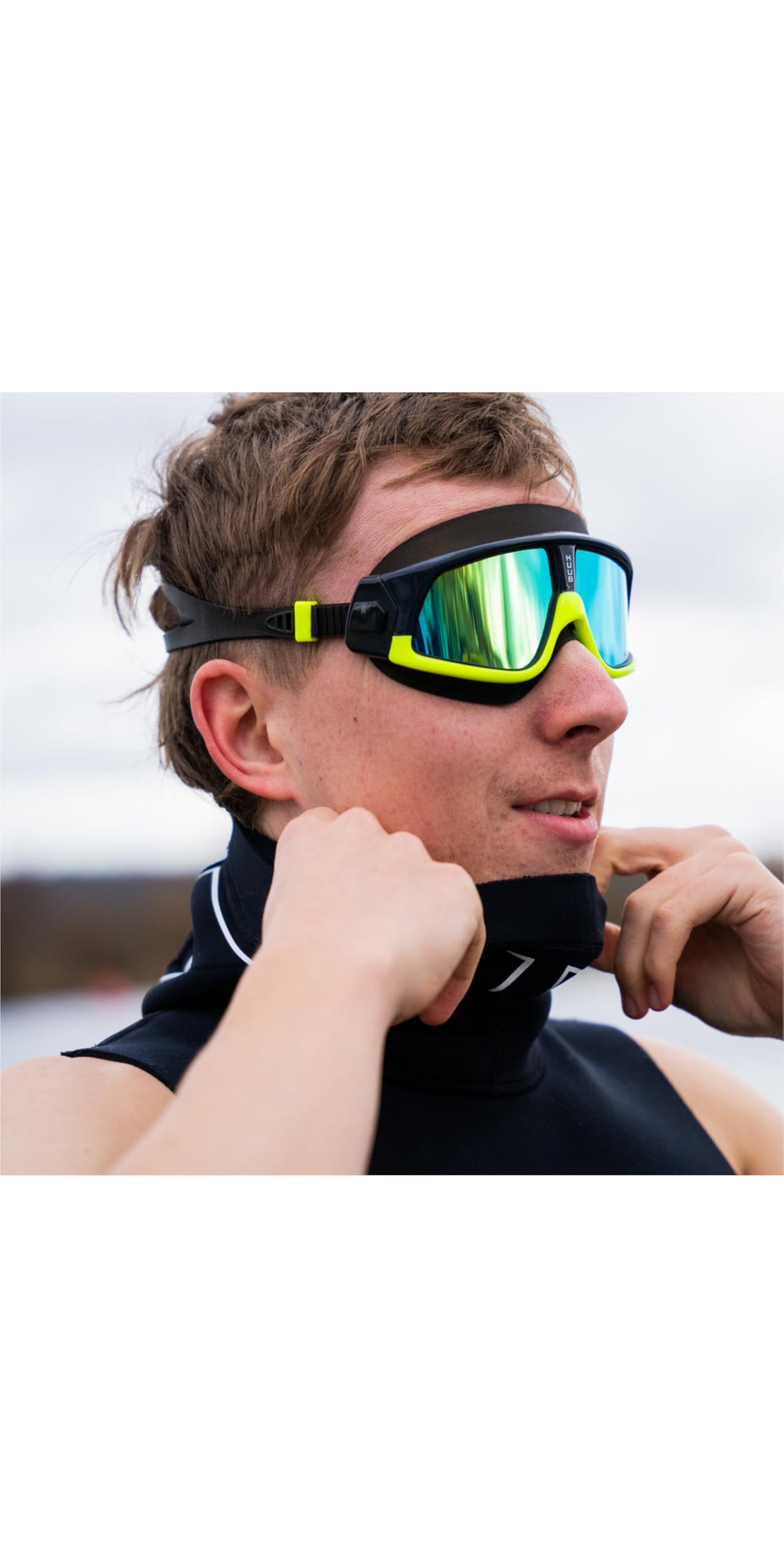 HUUB Ryft - Máscara de natación para aguas abiertas, color negro y fotocromático