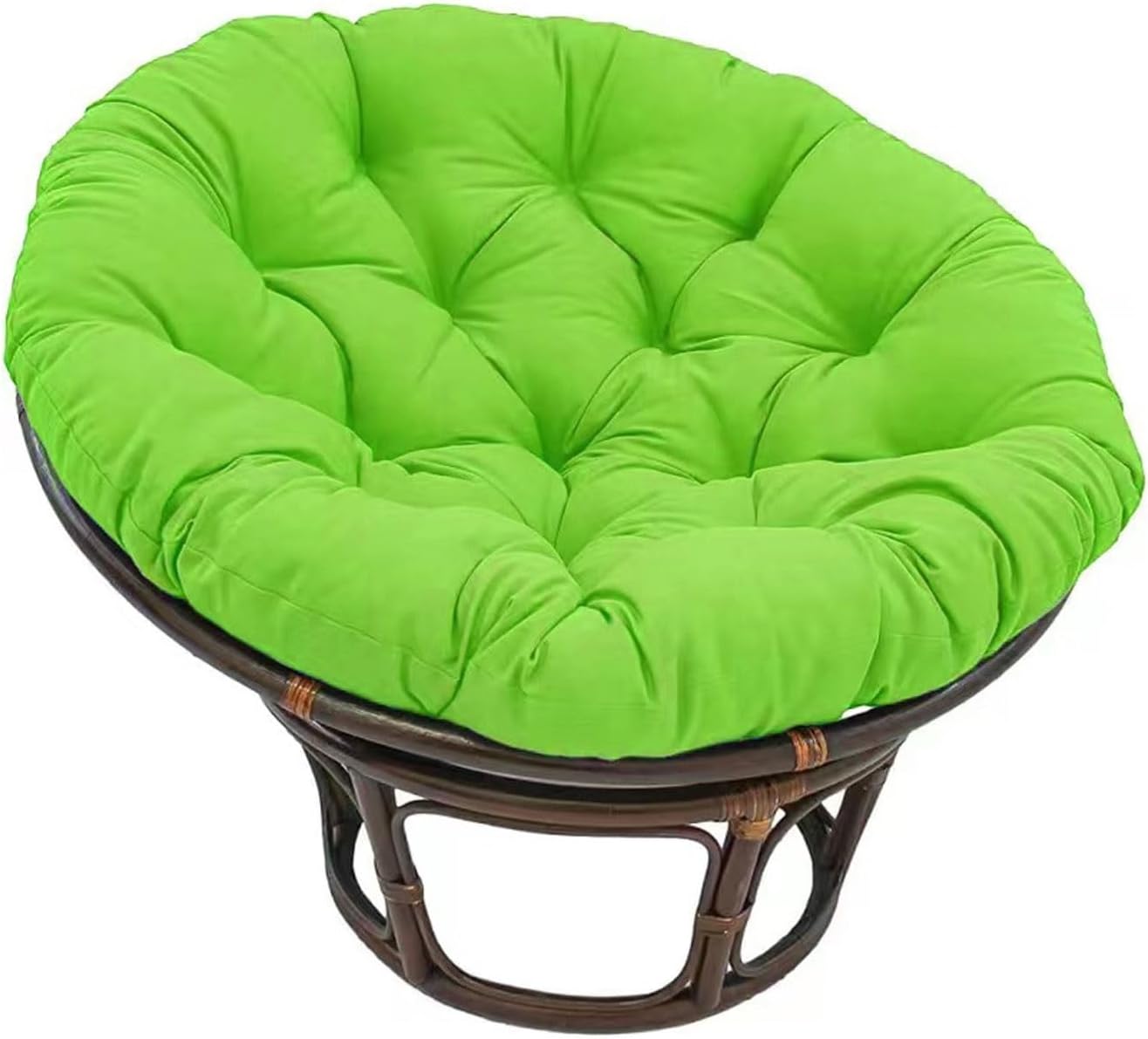 Large Round Papasan Chair Cushion, Thick Outdoor Rocking Chair Cushion, Rattan Hanging Basket Cushion, Egg Nest Replacement Pad(Green,70 * 70cm)
