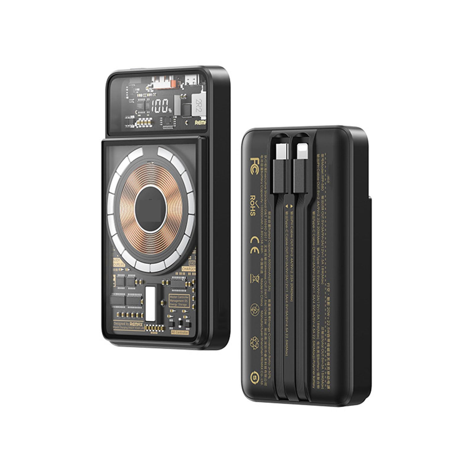 Power Bank, ricarica wireless magnetica integrata da 15 W, 10000 mAh, può caricare 5 dispositivi contemporaneamente,A