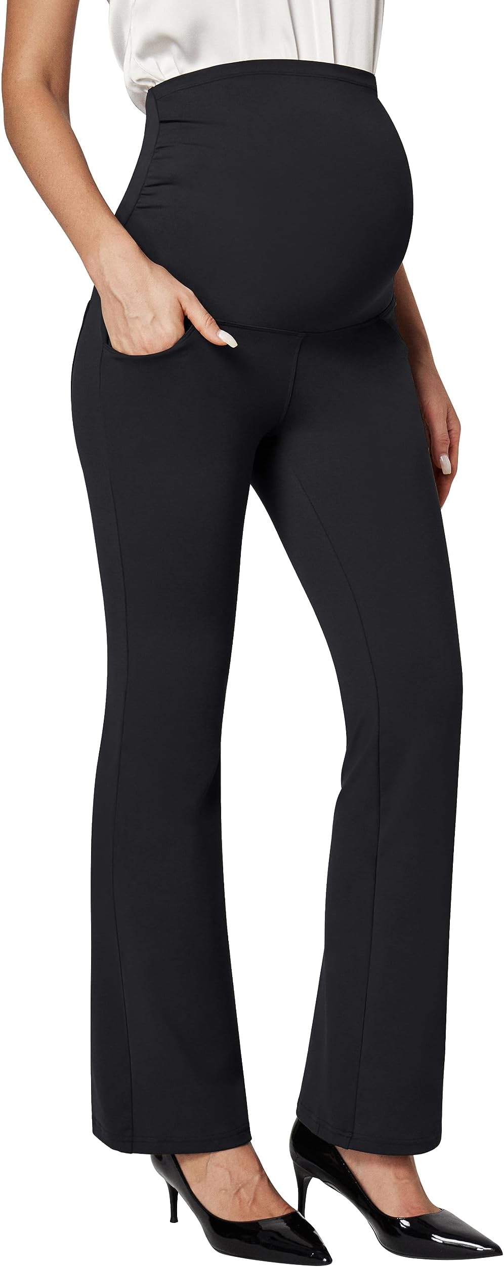 Ewedoos Maternity Pants for Women Stretchy Maternity Clothes Over The Belly Pregnancy Dress Work Pants with Pockets