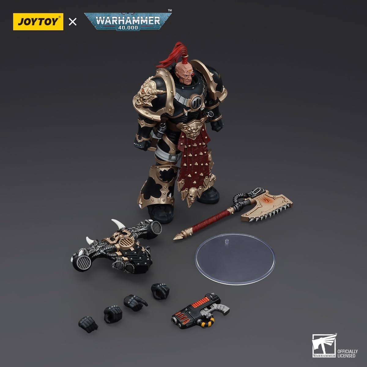 JoyToy Warhammer 40K 1/18 Action Figure Chaos Space Marines Black Legion Chosen with Plasma Pistol and Power Axe