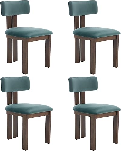 Miniatura 11 de chairus Juego de 2 sillas de comedor de tela de lino, sillas de madera de granja para cocina y comedor, color beige