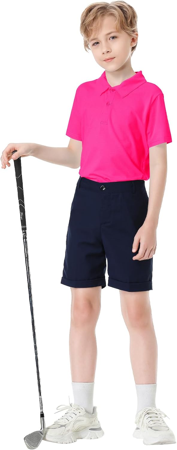 Dreammonkey Toddler to Youth Boys' Performance Polo Kids Collared Golf Shirt School Uniform