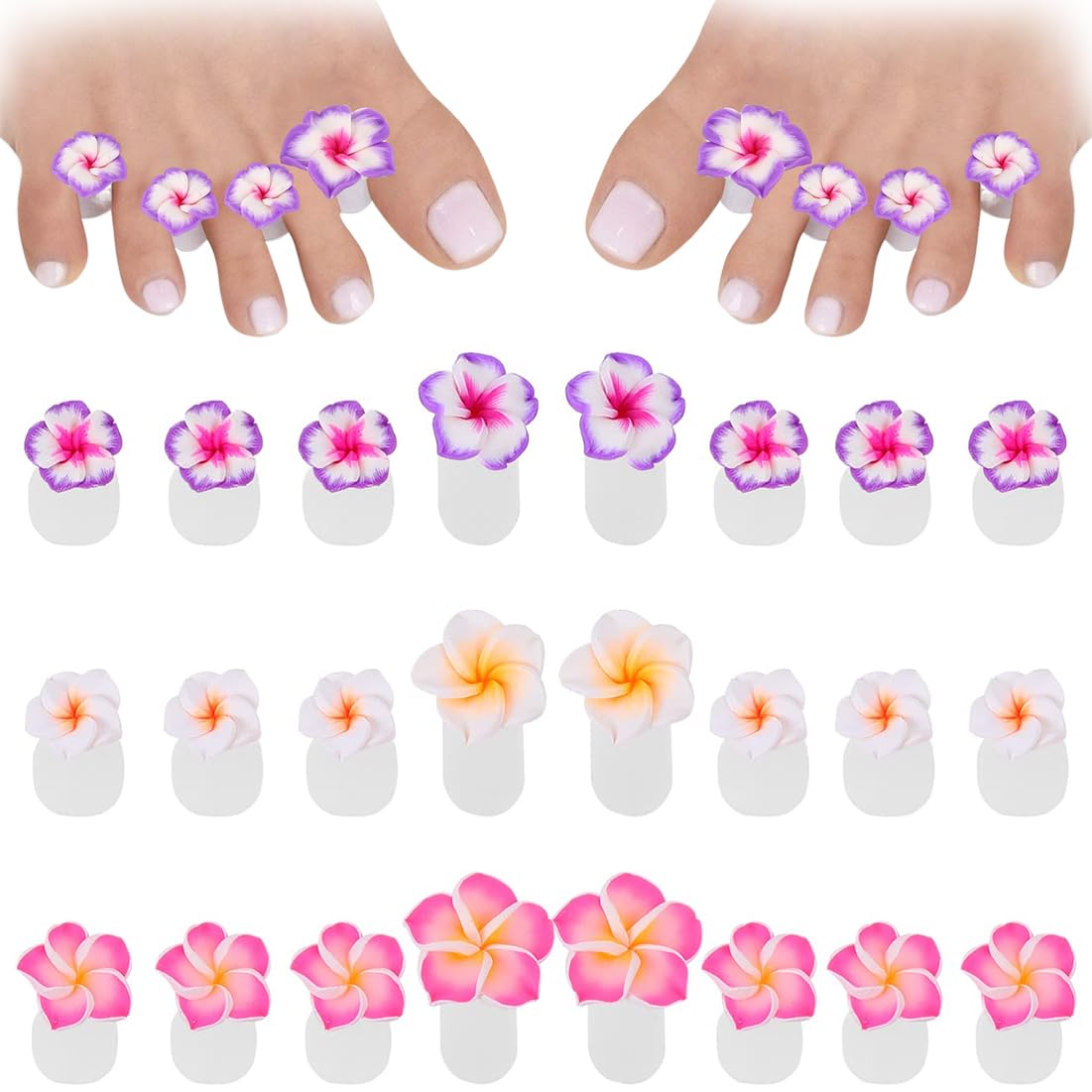 24 Pezzi Separatore Dita Piede, Distanziatore Dita Piedi, Separatori Dita Piedi, Attrezzi Per Smalto Unghie, Attrezzi Per Pedicure