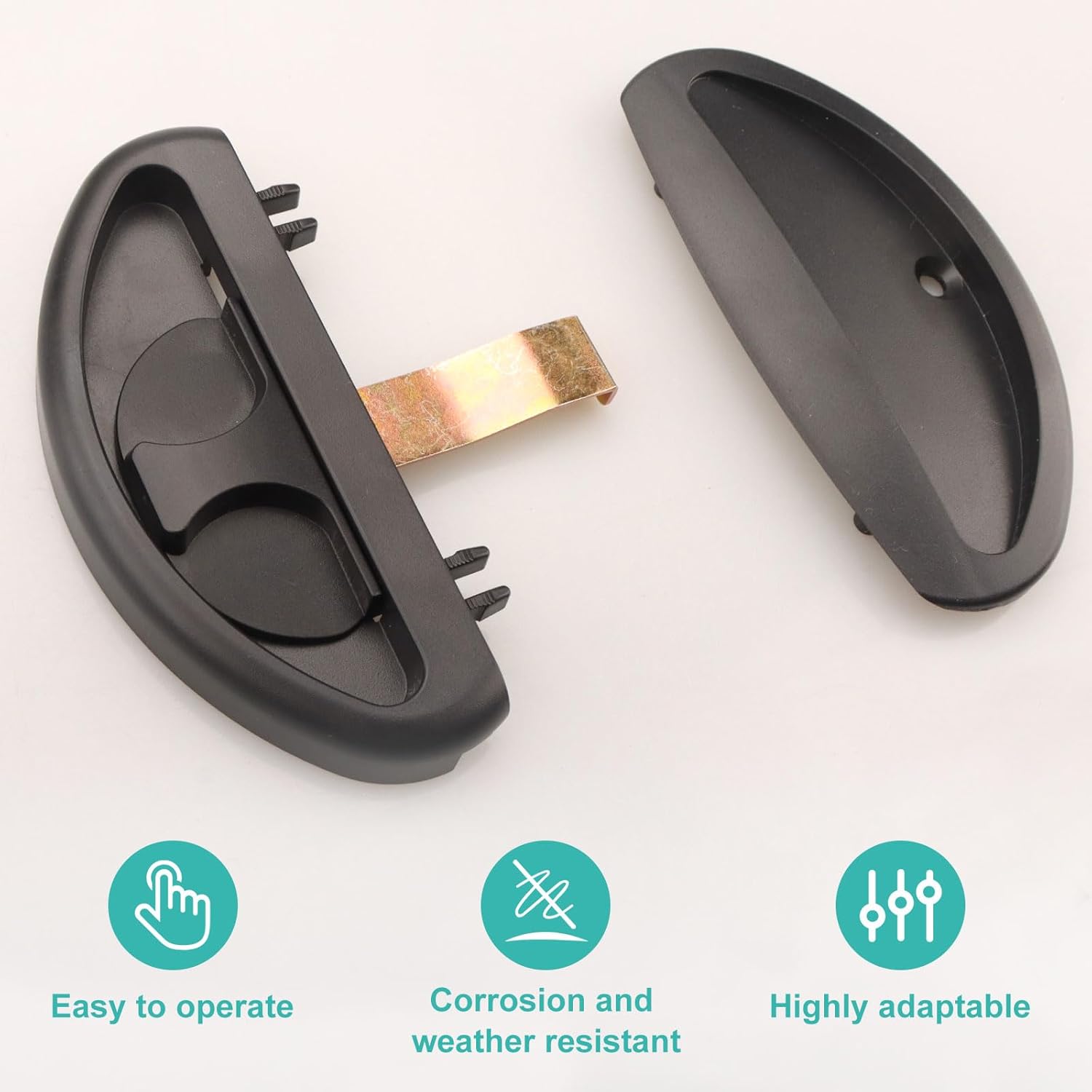 A255 Sliding Screen Door Handle with Latch Replacement for Patio Doors/Balcony Screen Doors Sliding Screen Door Handle Latch and Pull Accessory, Black