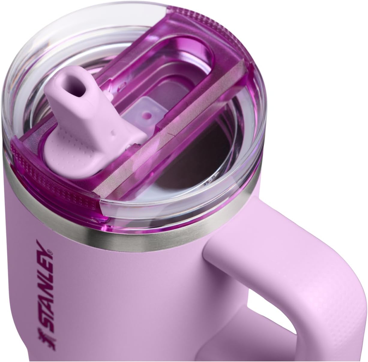 stanley quencher protour flip straw tumbler with leakproof lid 14 oz | built-in straw & handle | cupholder compatible for travel | insulated stainless steel cup | bpa-free | soft orchid 14 ounces soft orchid
