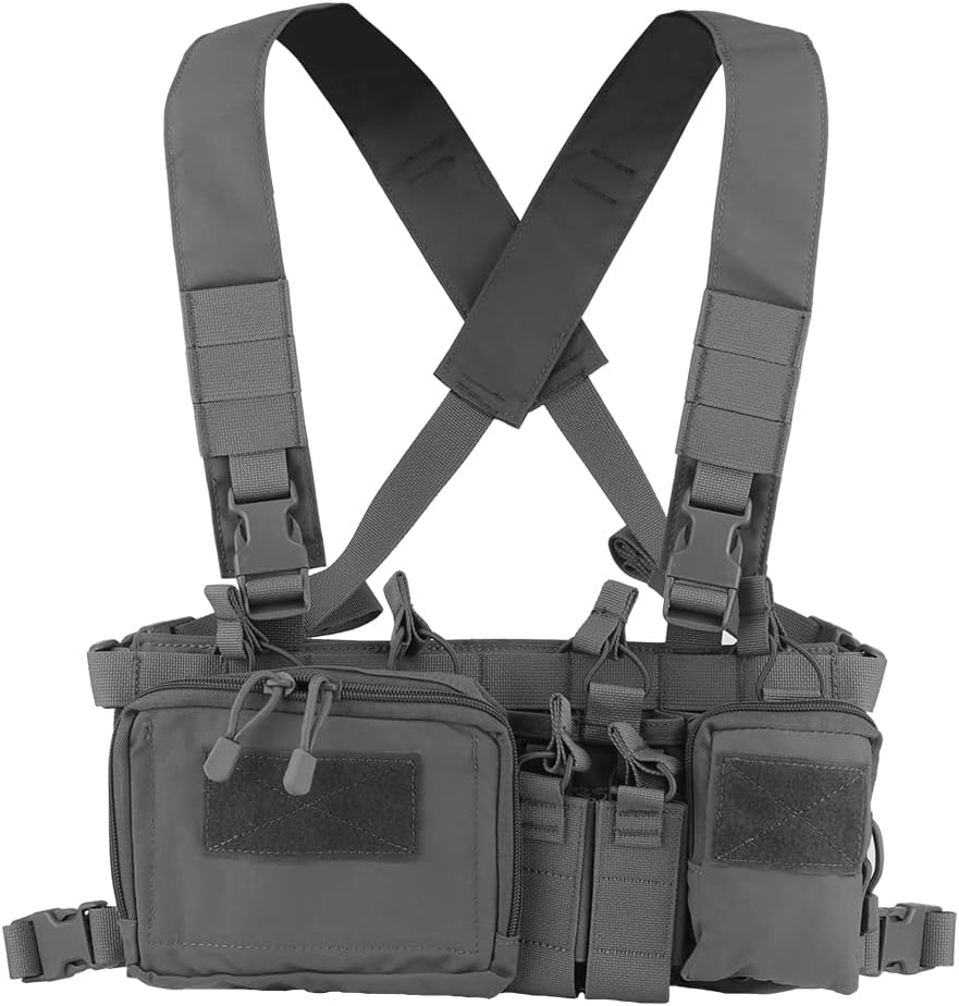 Huenco Tactical Assault Chest Rig 500D Molle Multicam Tactical Vest with Multi-pockets