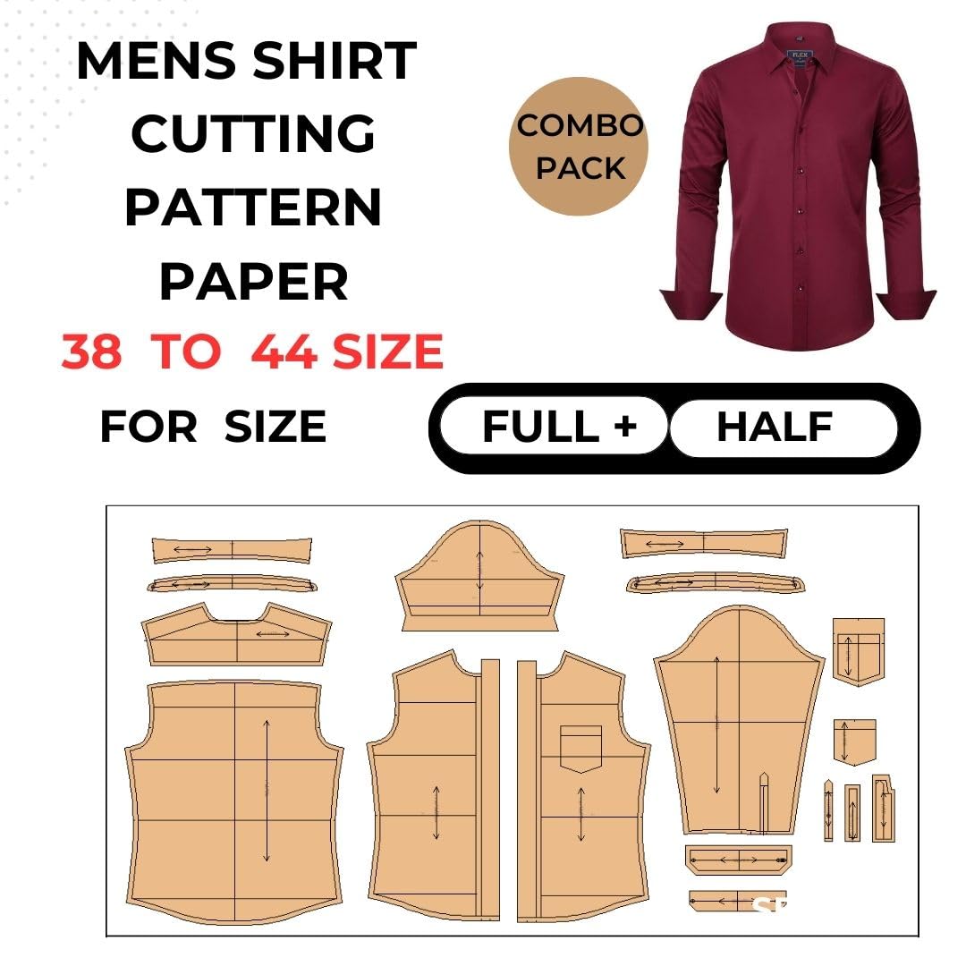 Mens Shirt Cutting Pattern Paper Mens Shirt Swing Cutting Pattern Paper Shirt Cutting farma Shirt Cutting Pattern Paper Mens Shirt Cutting patttern (38-44)-image-3