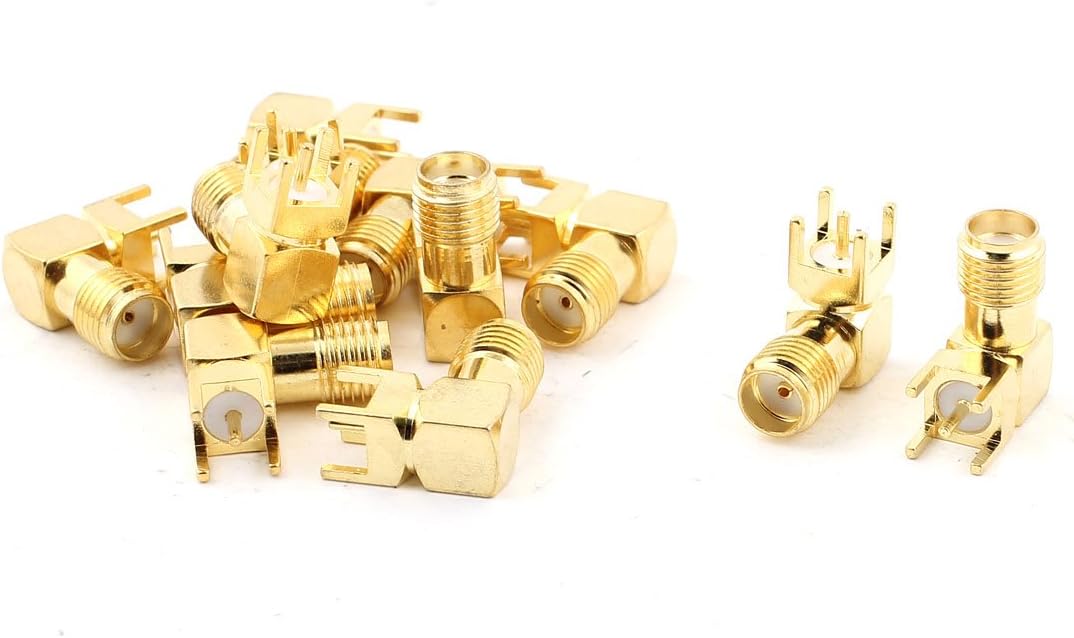 a16011100ux0048 SMA Female Right Angle Solder PCB Mount RF Connector Adapter (Pack of 12)