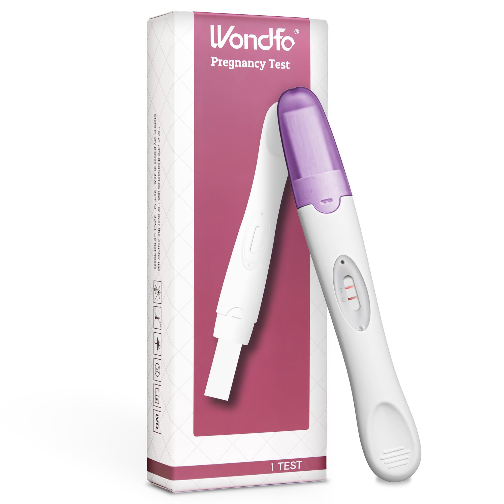 Wondfo Pregnancy Test - Detect HCG with 99% Accuracy - Easy to Use at Home HCG UrineTest with Fast and Reliable Results - [1 Count]