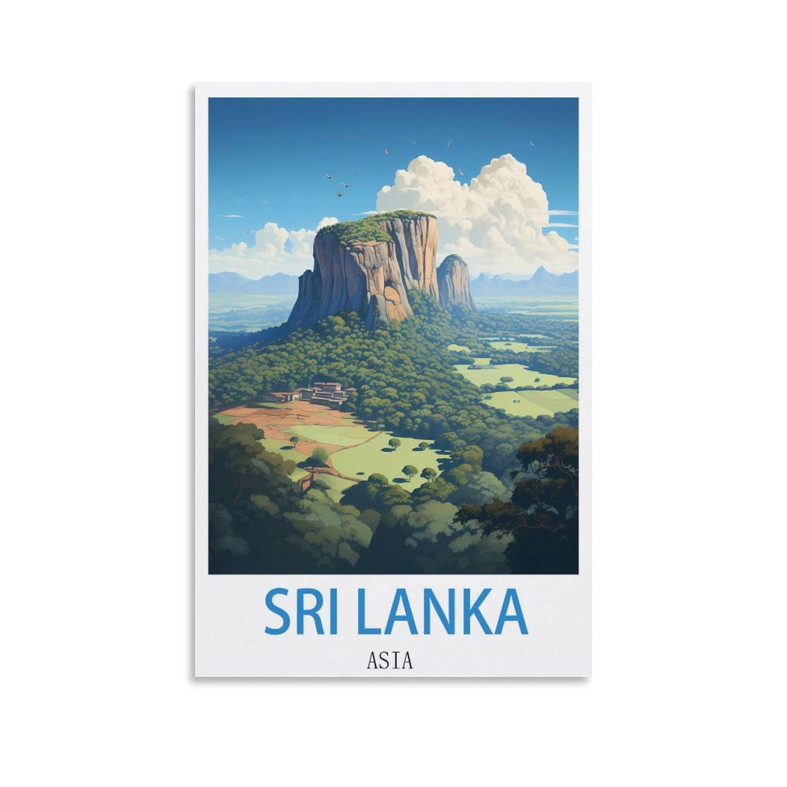 CYYHGEE Sri Lanka Vintage Travel Posters 12x18inch(30x45cm) Canvas Poster Wall Art Living Room Home Decor