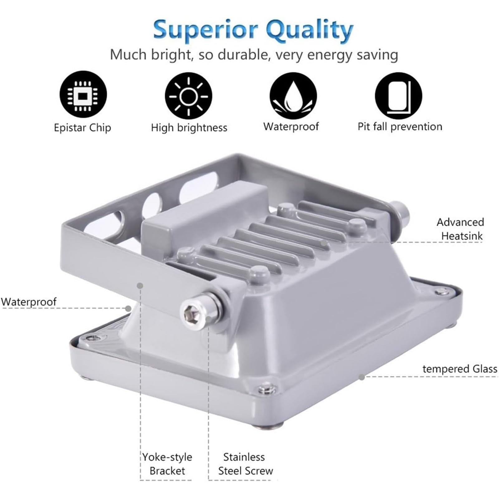 Foco Led de 10 W y 6000 K, 12-24 V CC, Ip65, Resistente Al Agua, de Seguridad, Apto for Patios, Parques, Estanques y Estacionamientos.(6pcs)
