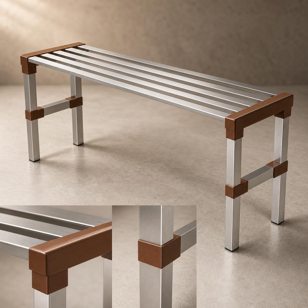 Pflanzenständer Metall, Blumentreppe Outdoor Rostfrei, Pflanzenregal für Balkon, Blumenregal 80cm Länge , Einzelne Schicht, verstärkt, L100xB25xH40 cm