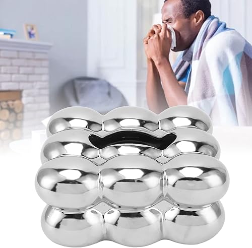 Miniatura 4 de Caja de pañuelos de cerámica galvanizada, cubierta de caja de pañuelos rectangular, cubierta de caja de pañuelos rectangular, moderna, soporte