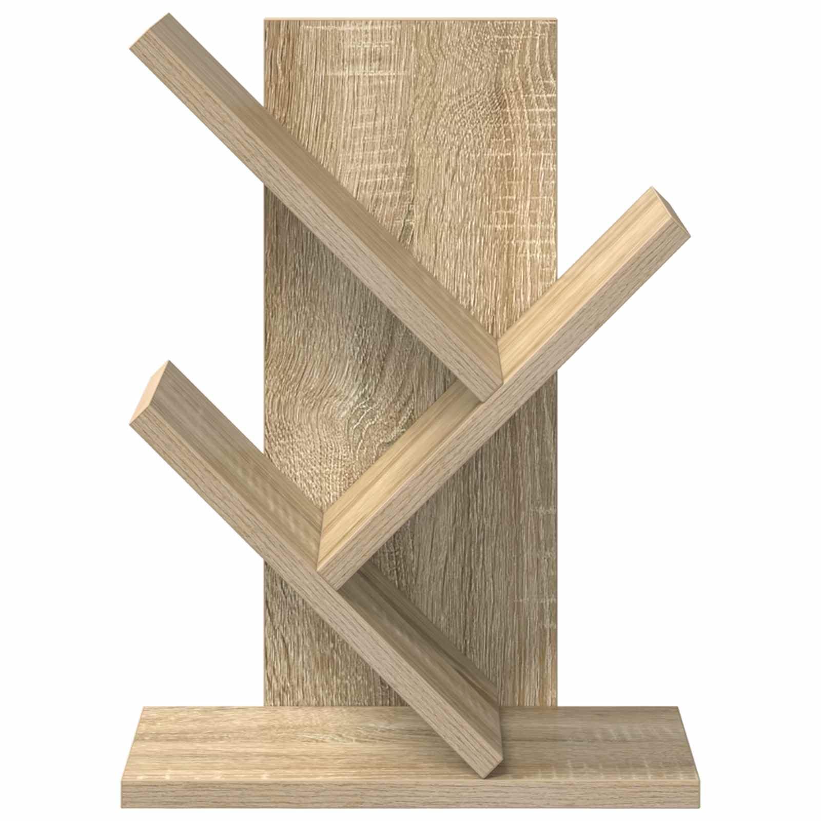 Regał na książki drzewne, 3-poziomowy, dąb Sonoma, materiał drewnopochodny, 30 x 18 x 40 cm, regał stojący na książki i dekoracje, wolnostojący o nośności 20 kg