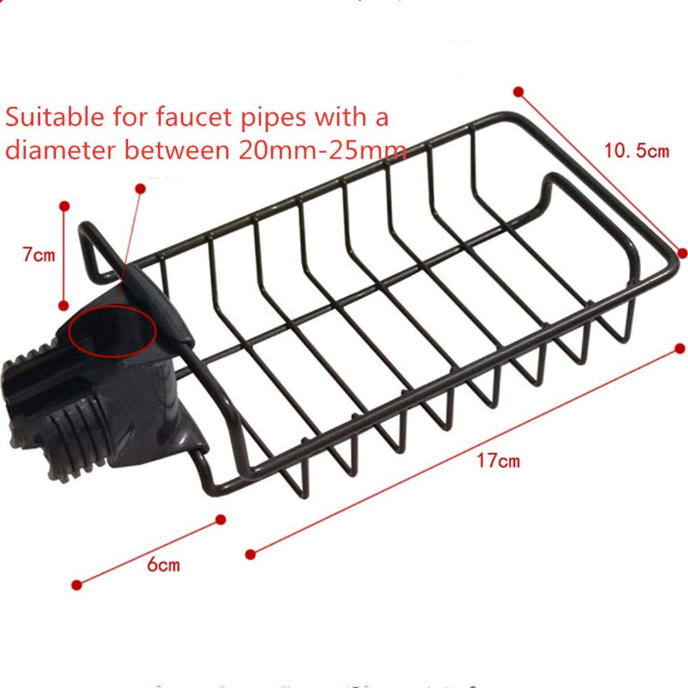 Stainless Steel Kitchen Sponge Holder Sink Caddy Organizer Soap Brush Dishwashing Liquid Drainer Faucet Storage Rack
