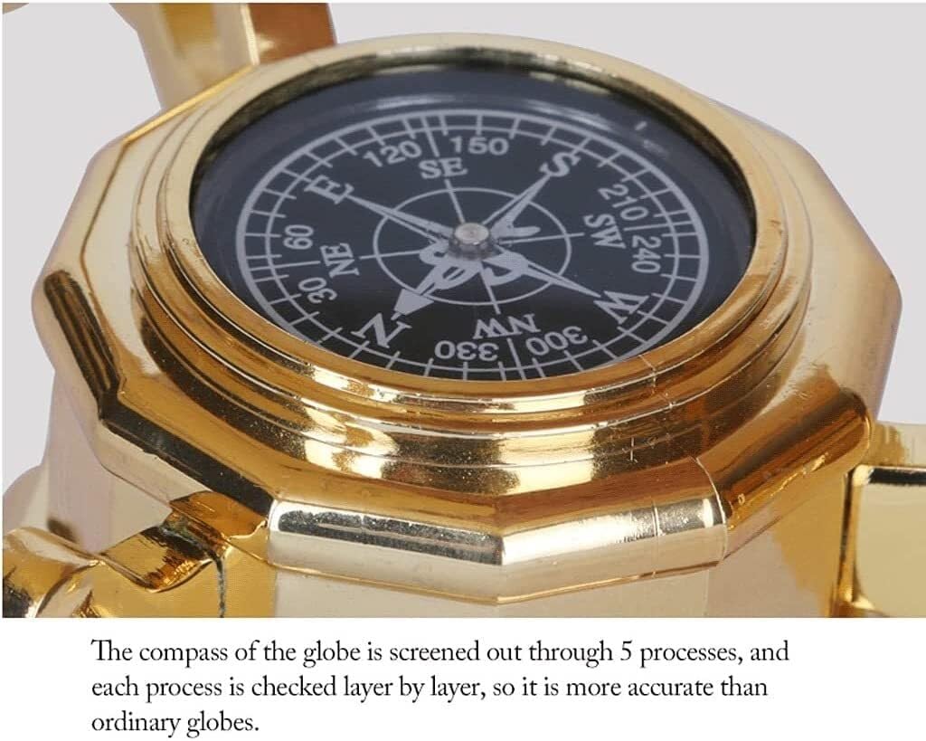 Large Vintage Educational Globe, Handmade Bilingual Rotatable World Globe for Classroom Learning and Gift Decoration