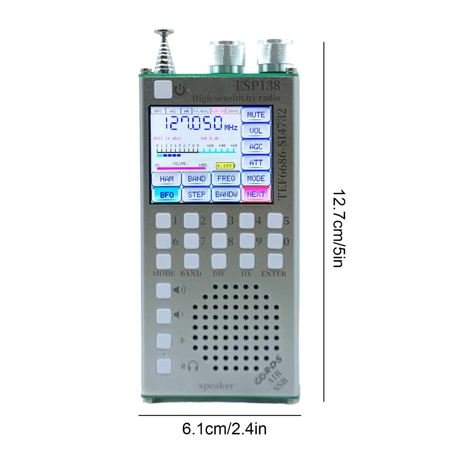 Receptor de radio portátil TEF6686 BT RDS Data Radio Receiver (Plata)