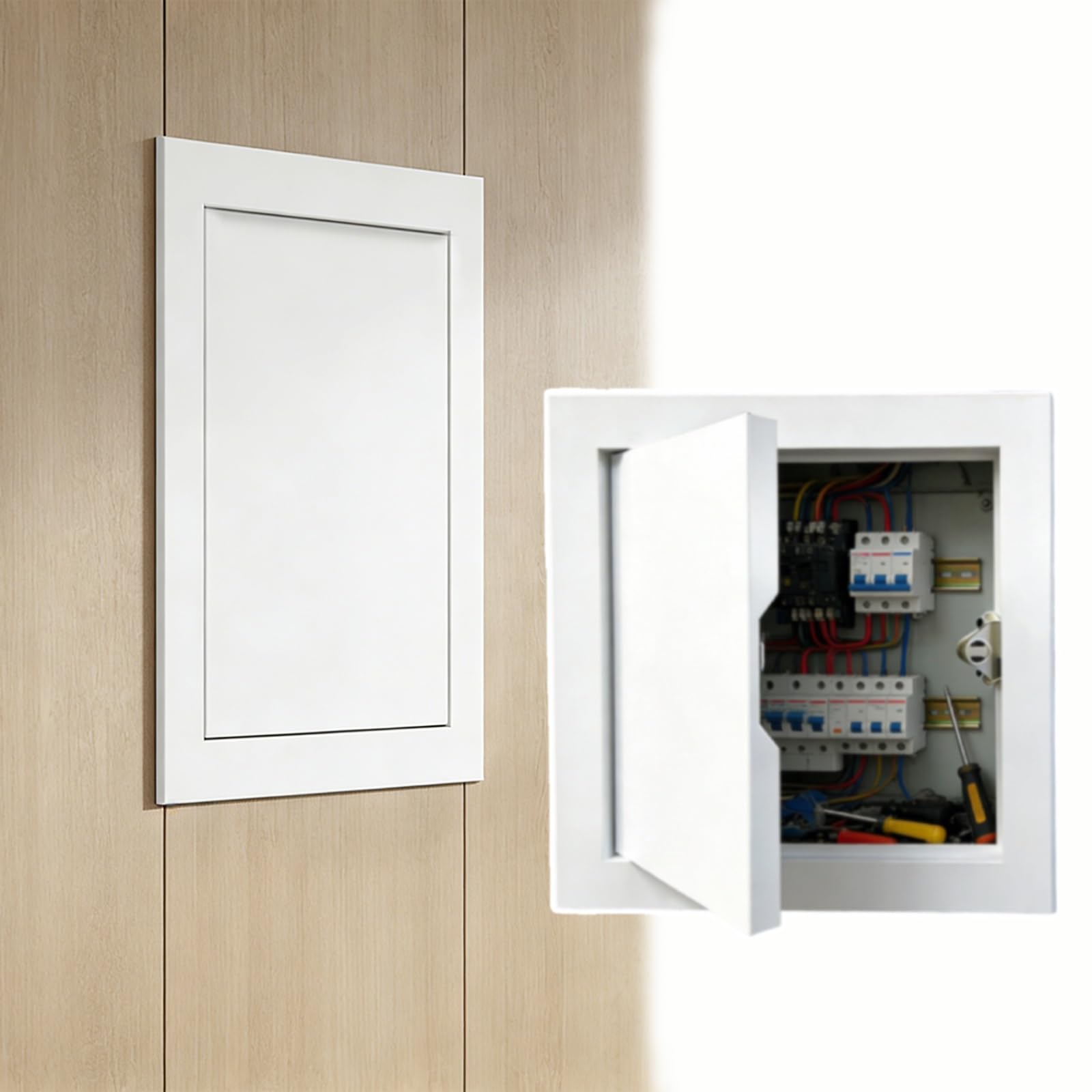 Compuerta de inspección de pladur y fontanería con acceso al ático rectangular de 55x76 cm