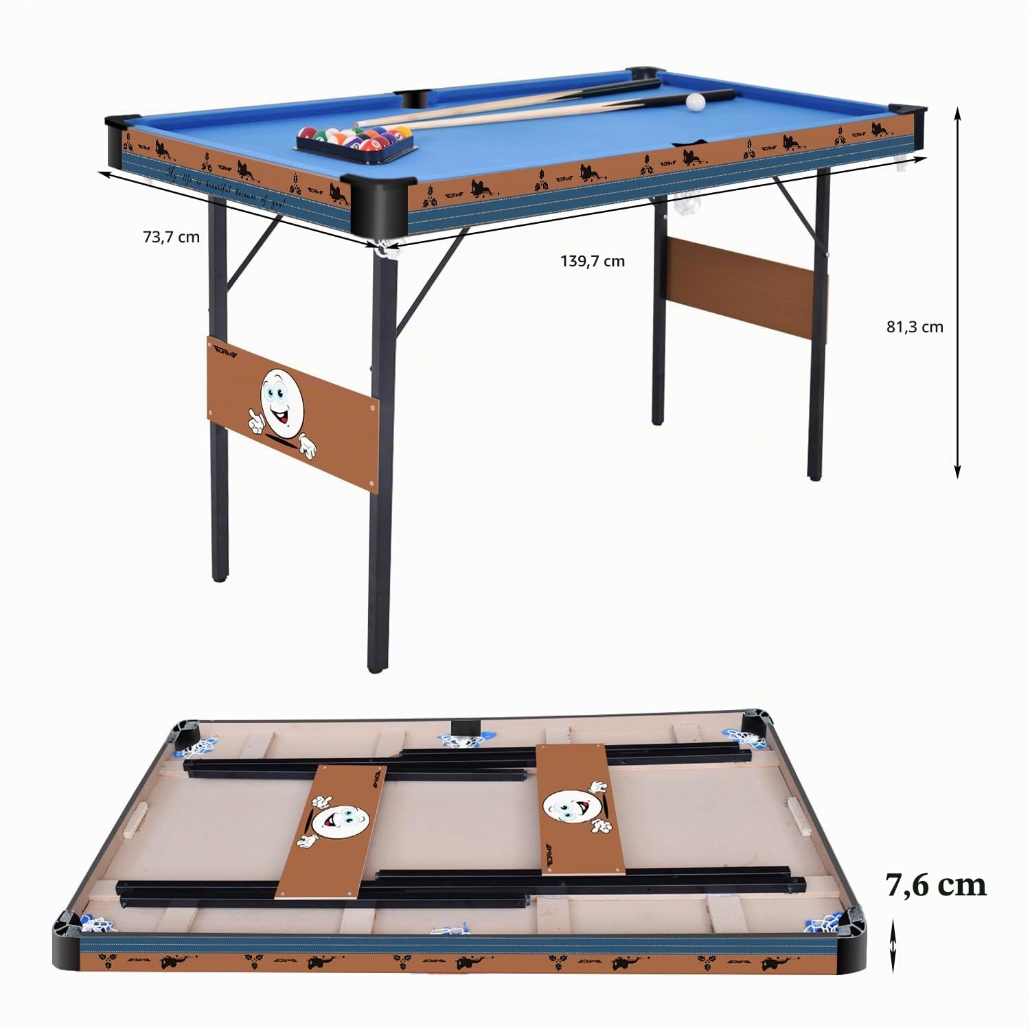 OYE Table de jeu 3 en 1 de 140 cm, pliable, en bois d'ingénierie, billard, hockey, tennis de table