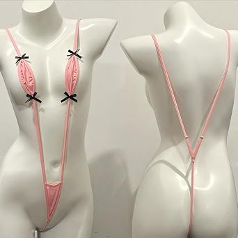 Micro-Strap Slingshot Bikini Women's One-Piece Swimsuit with G-String, Extremely Daring