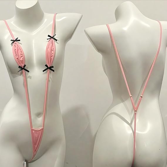 Micro-Strap Slingshot Bikini Women's One-Piece Swimsuit with G-String, Extremely Daring