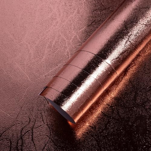 Image of Itsy Bitsy Vinyl Metallic Leather Rose Gold 12inchx2ft 1 Roll| for Home Kitchen Countertop, Cabinet Furniture, Oil Proof, Table Top,Car Wrap Sheet, Wallpaper, Waterproof Vehicle Sticker