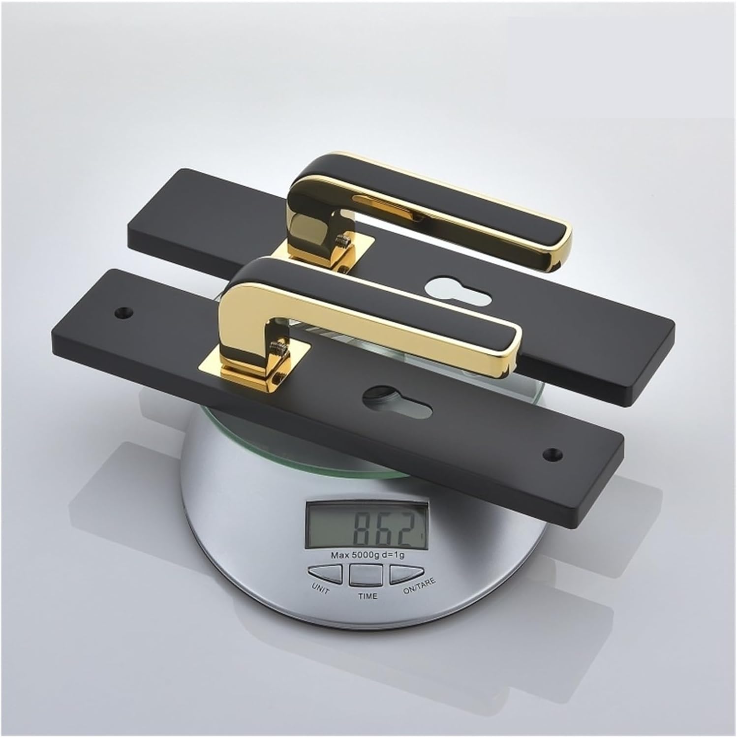 Simple Bedroom Room Interior Door Lock Black Household zinc Alloy Handle Mechanical Lock Magnetic Silent Wooden Door Lock(A 216 Black Gold Door Lock)