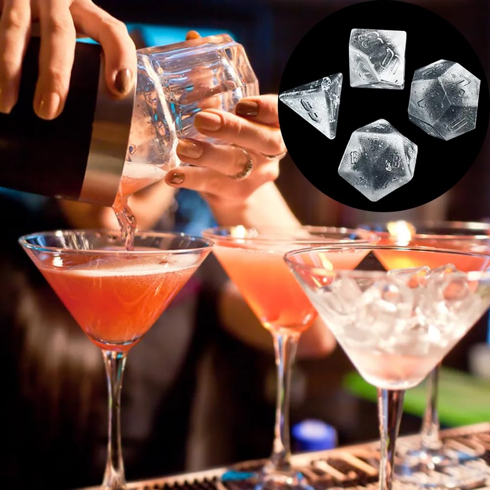 2 PACK 7 Shapes Dice Shaped Ice Cube Mold for Whisky, 3D Dice Mold Accessories For Whiskey Cocktail Summer Ice Drink for Candle Home Decorate Mold Candle Making Mold - Image 7