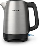 Philips Daily Collection Kettle, Metal, Spring Lid, Light Indicator, 1.7 L, Silver (HD9350/92) - 1