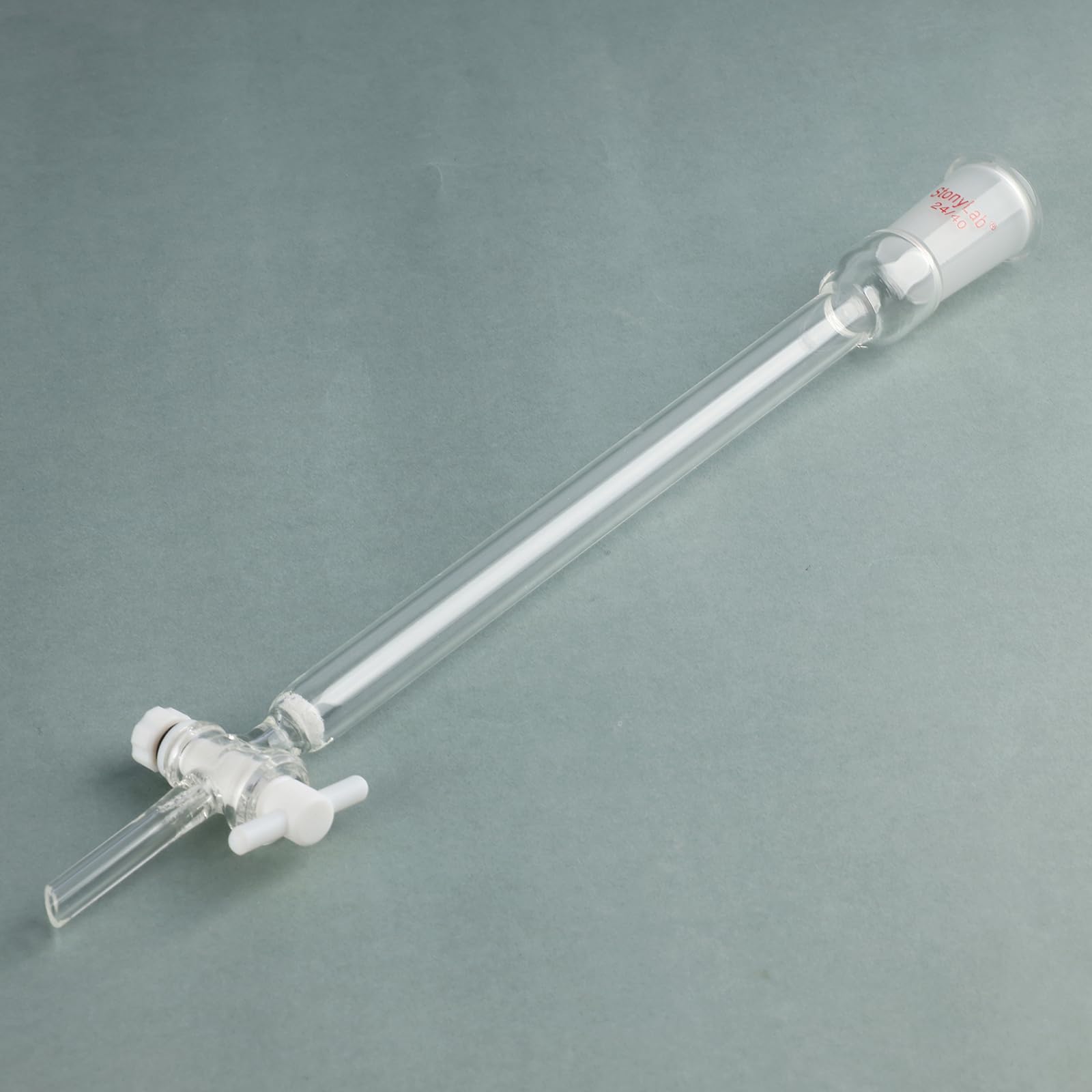 stonylab Colonna di Cromatografia in Vetro Borosilicato con Piastra di Sabbia G2, Diametro Interno 13 mm, Lunghezza Efficace 203 mm, Giunto 24/40