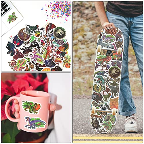 Cuteliili Water Bottle Dinosaur Stickers 100Pcs Dinosaur Vinyl Laptop Luggage Skateboard Stickers Waterproof Cute Dinosaur Theme Stickers For Kids #TOP2