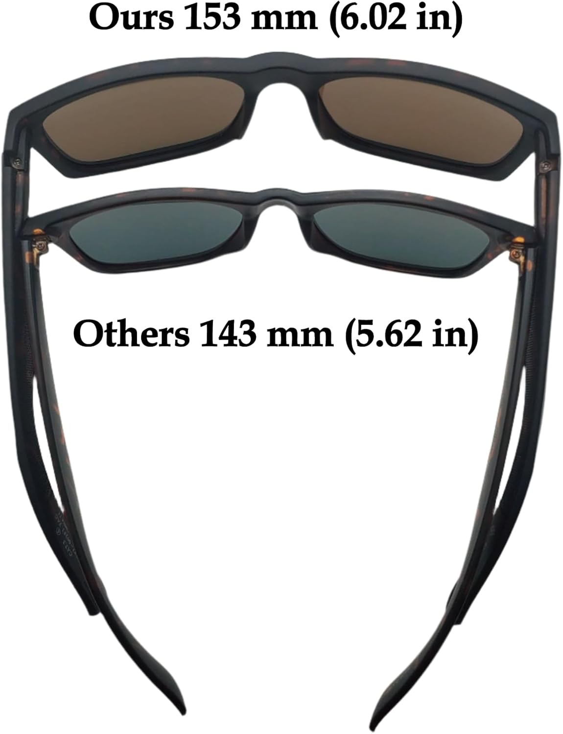 EDGEIWEAR Super XXLarge Size Retro Rectangular Frame TAC Polarized Lenses with Spring Hinge For Men & Women