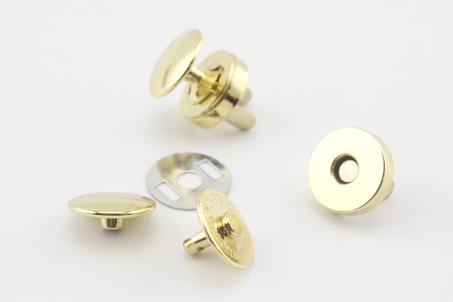 3dancraftit Round Rivet Magnetic Snaps Bag Button Purse Leather Closures for Sewing Purse Bag Clutch Wallet 9/16 Inch / 14mm Gold F72