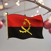 Personalized Christmas Ornaments - 3" Acrylic Christmas Ornament 2D Flat Acrylic Angola Flag Hanging Accessories for Car New House 2024 National Soldiers Gifts Xmas Ornament Gifts for Men Home Decor