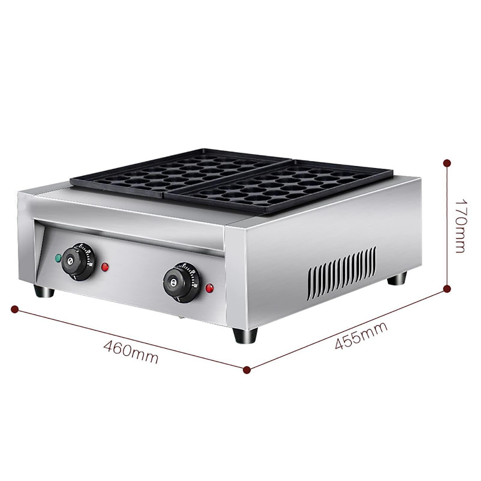 Takoyaki Maker, padella elettrica antiaderente a 56 fori, griglia multifunzione a sfera di polpo per ristoranti e venditori ambulanti, attrezzatura per cucinare velocemente