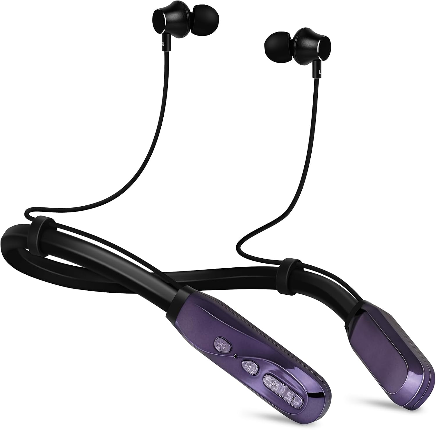 Neckband Bluetooth Headphones, 120H Long Playtime Wireless Stereo Neckband Earbuds with Microphone, Waterproof Around The Neck Headphones in Ear Headset for Sports/Workout/Office (Purple)