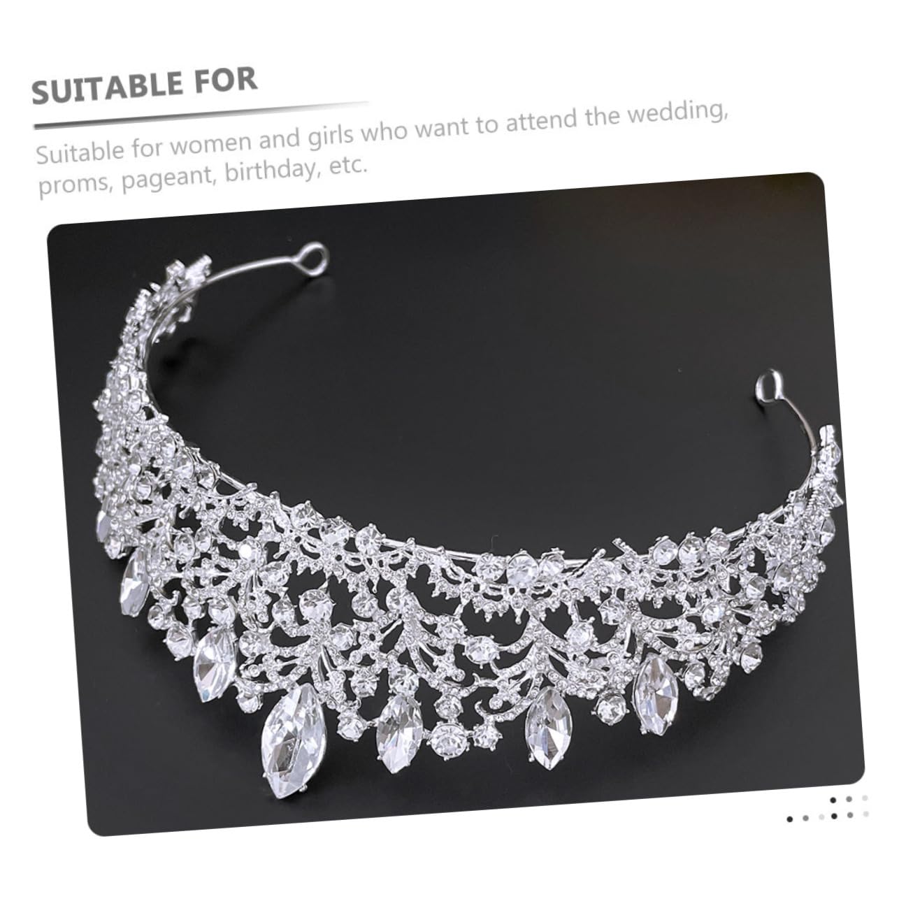 minkissy 3 Tocados De Novia Hechos A Mano Con Elementos De Diamantes De Imitación Delicados Tocados Para Mujeres Y Niñas.